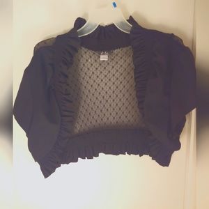 3XL Ruffle sheer Black Jacket brand: Dots.